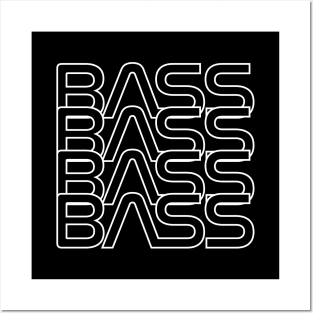 Bass Repeated Text Dark Theme Posters and Art